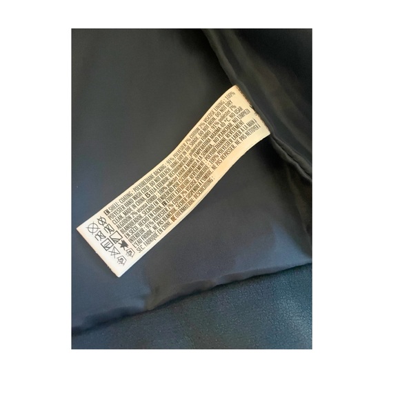 Forever 21 Navy Faux Suede Biker Jacket - Gold Zippers, Size M - Picture 5 of 5